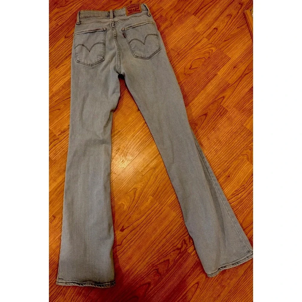 Levi's 725 High Rise Bootcut Denim Jeans  Sz 25 light wash Stretch Classic - Picture 3 of 4